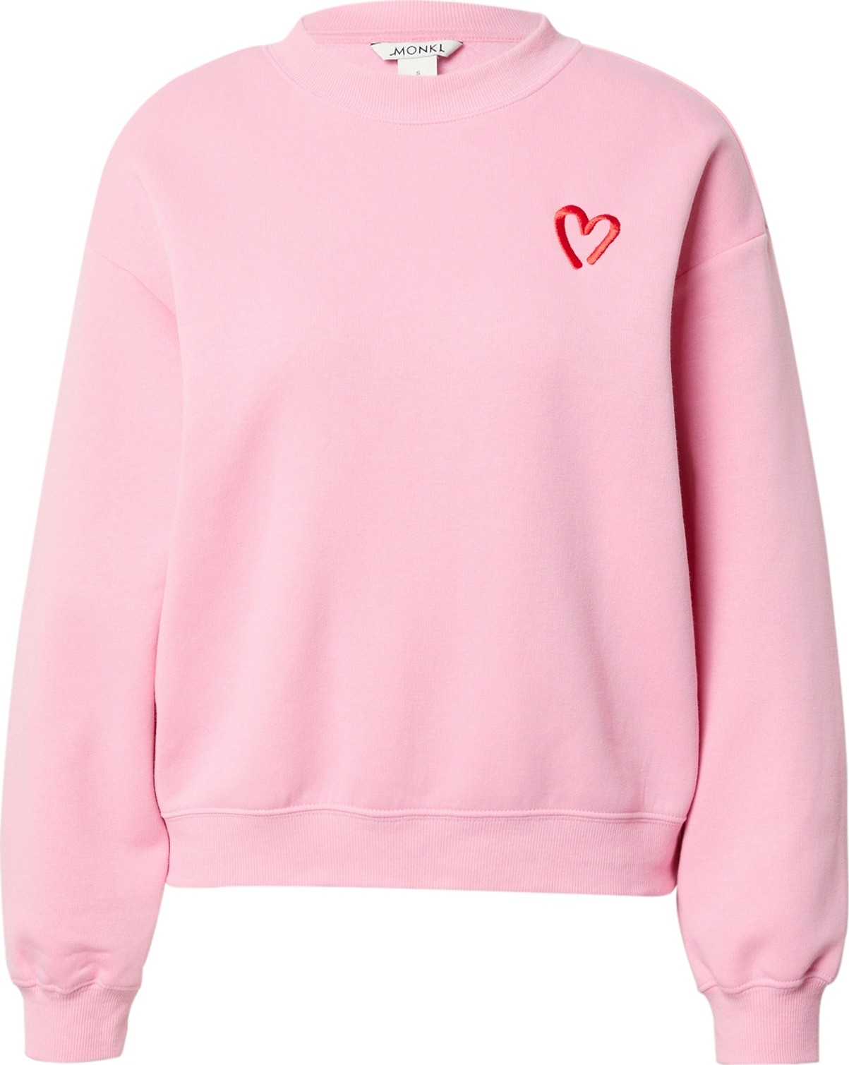 Monki Mikina světle růžová / červená