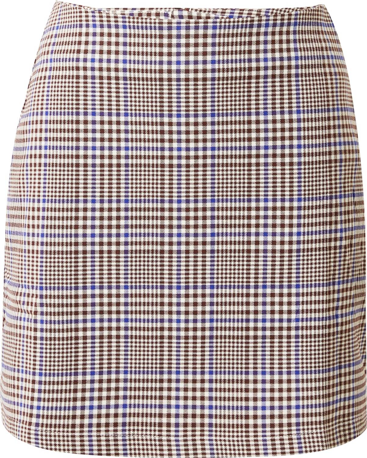 Monki Sukně krémová / kobaltová modř / tmavě hnědá