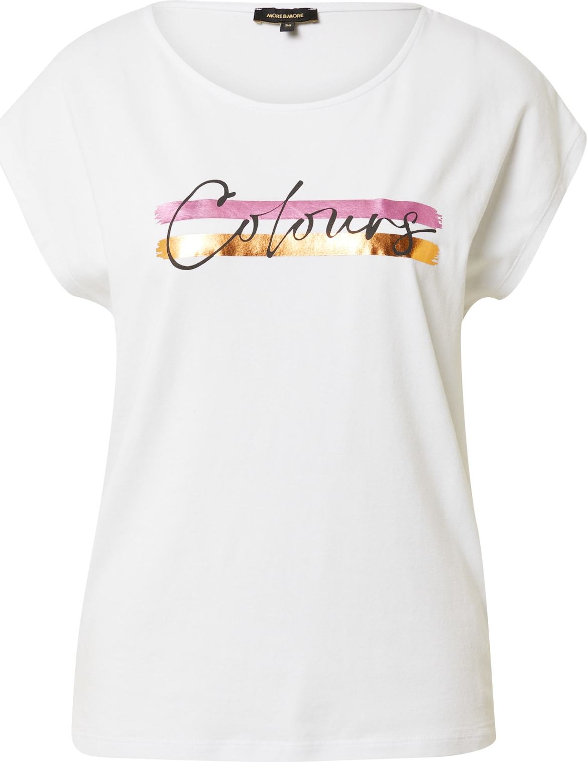 MORE & MORE Tričko zlatá / pink / černá / bílá