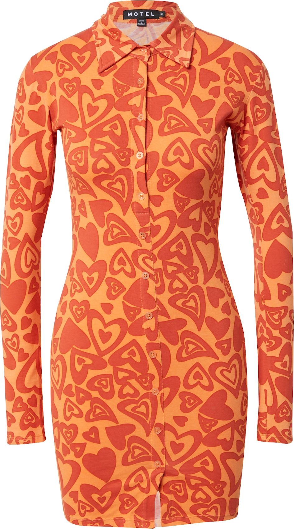 Motel Košilové šaty 'Avaya' humrová / jasně oranžová