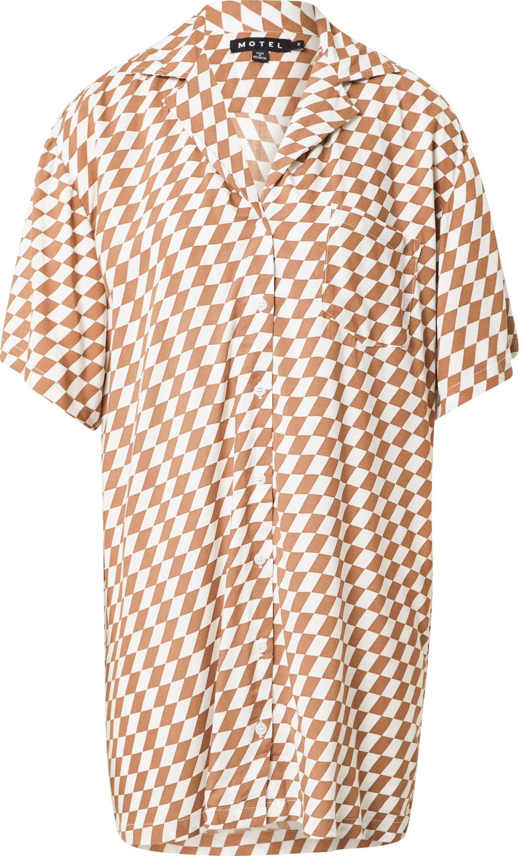 Motel Košilové šaty 'Fresia' hnědá / bílá