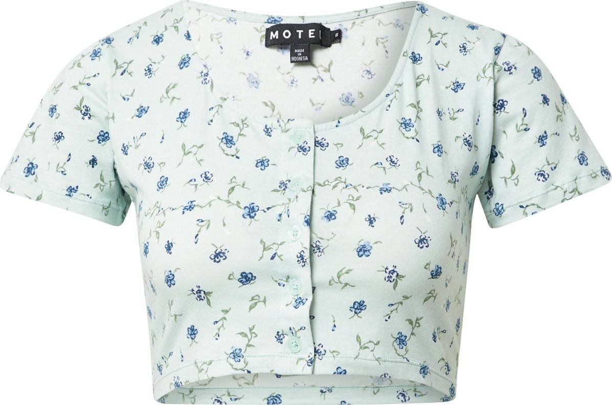 Motel Tričko 'MIEYE' modrá / zelená / mátová / bílá