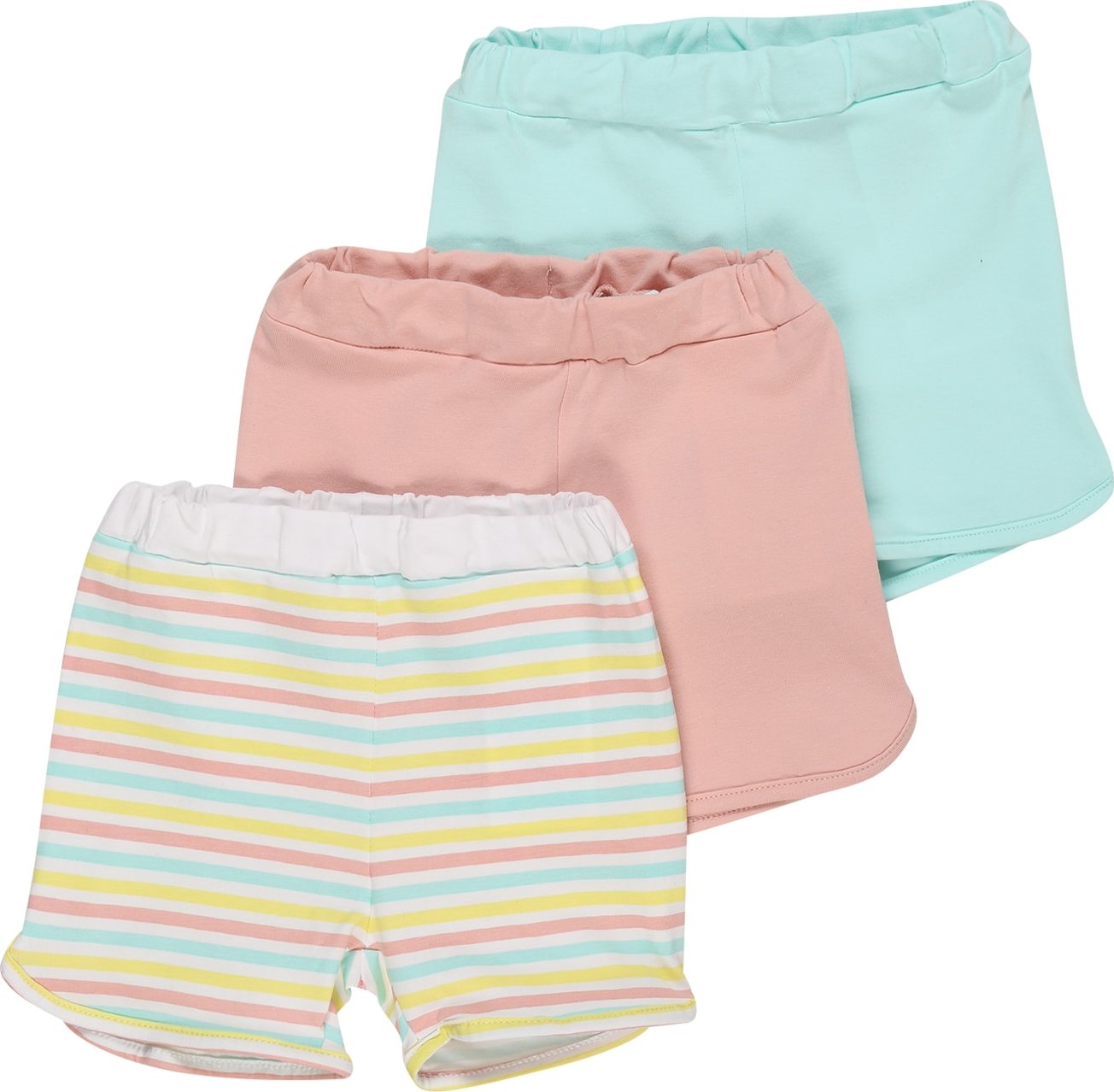 NAME IT Kalhoty 'BODIL' aqua modrá / pastelově žlutá / růžová / bílá