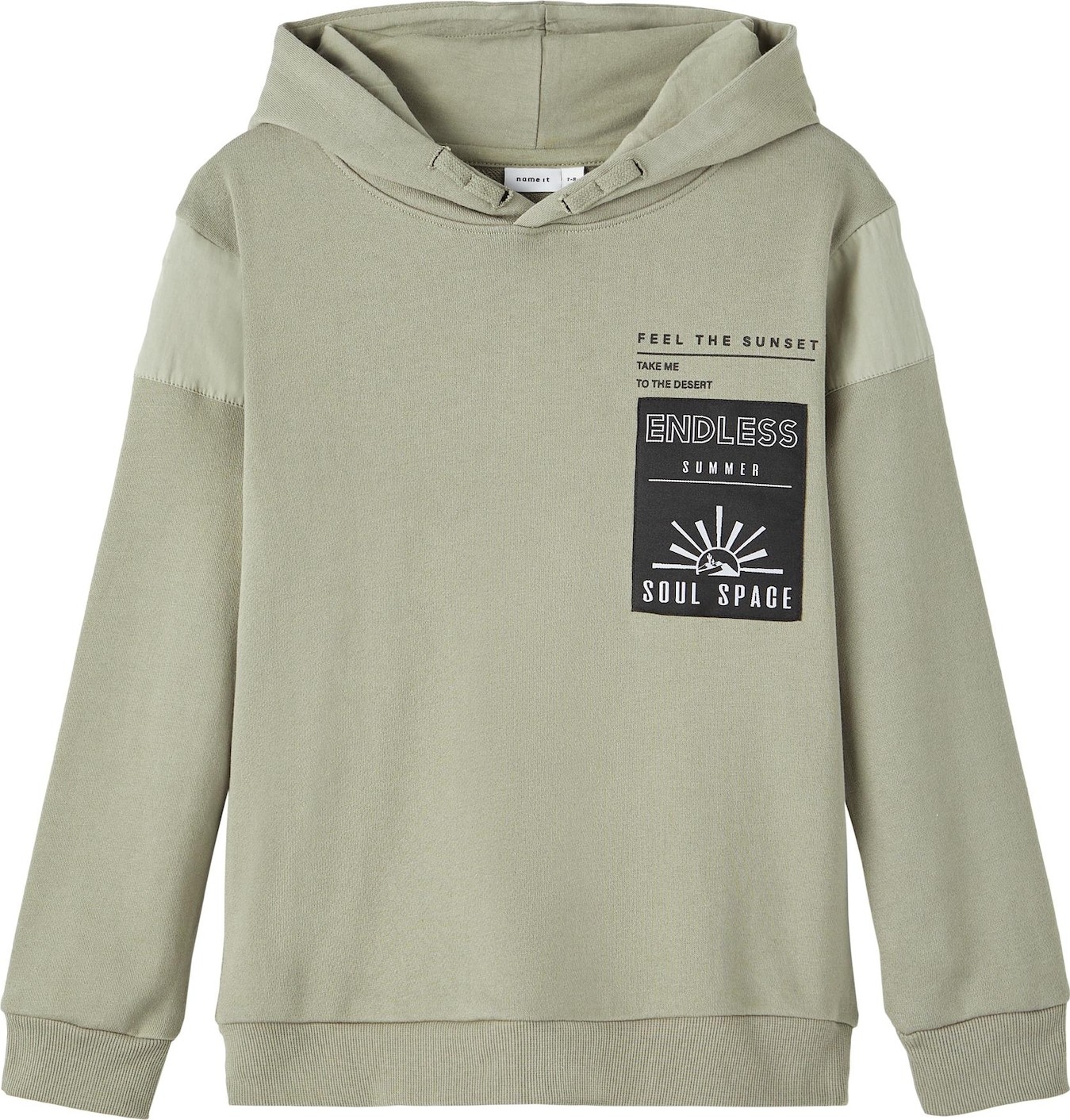 NAME IT Mikina 'Agnus' režná / černá / bílá