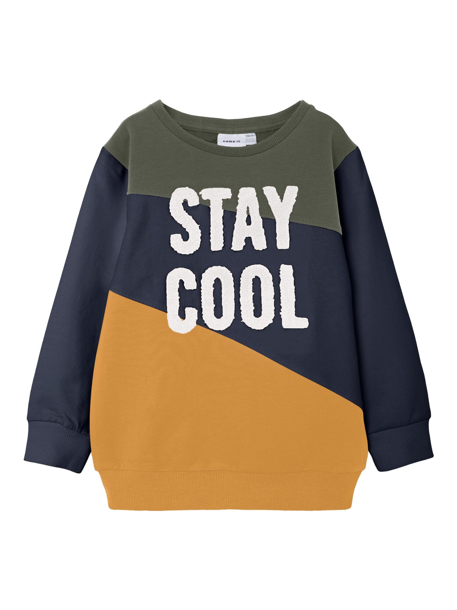 NAME IT Mikina námořnická modř / khaki / oranžová / bílá