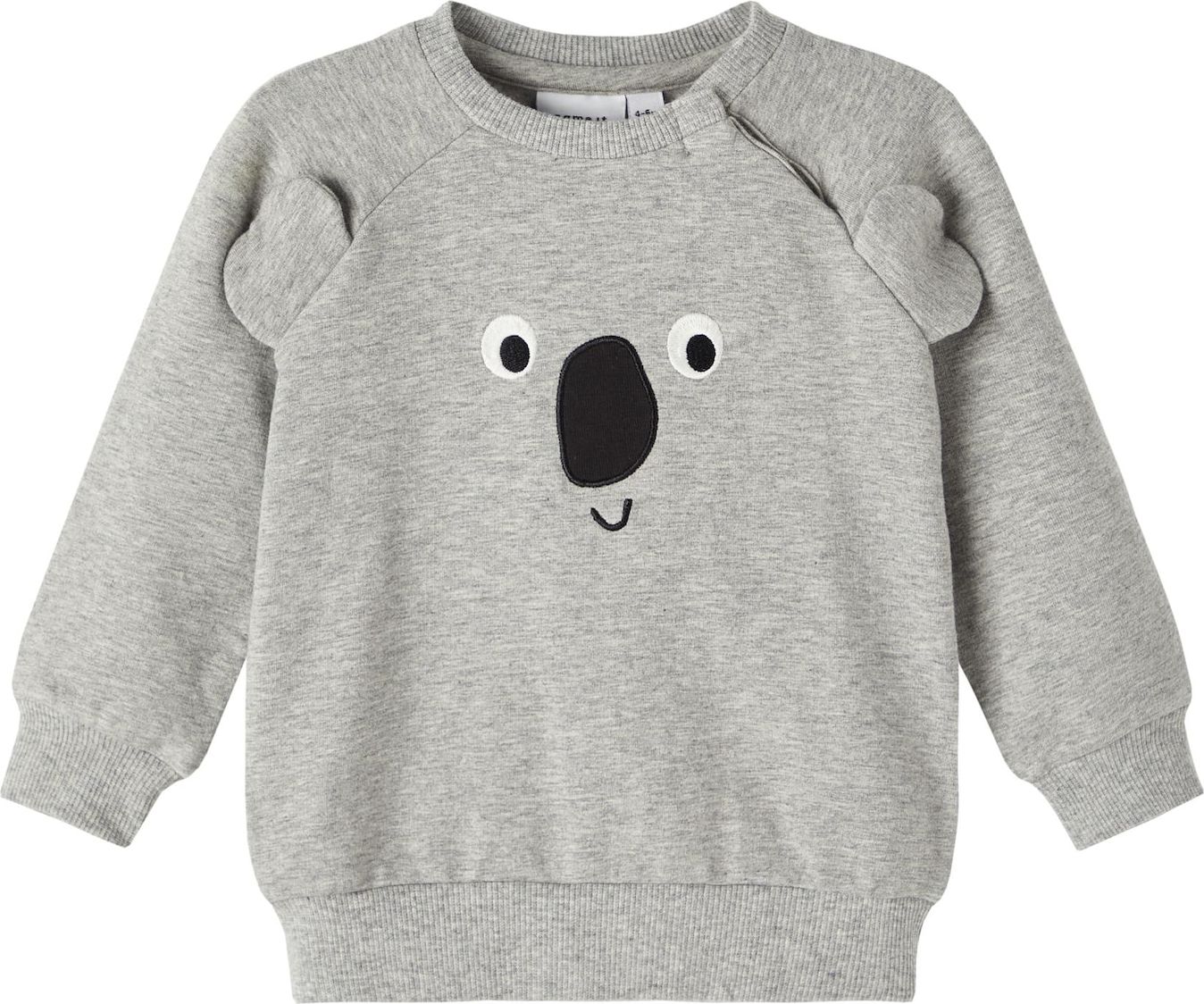 NAME IT Mikina 'Tolan' šedý melír / černá / bílá