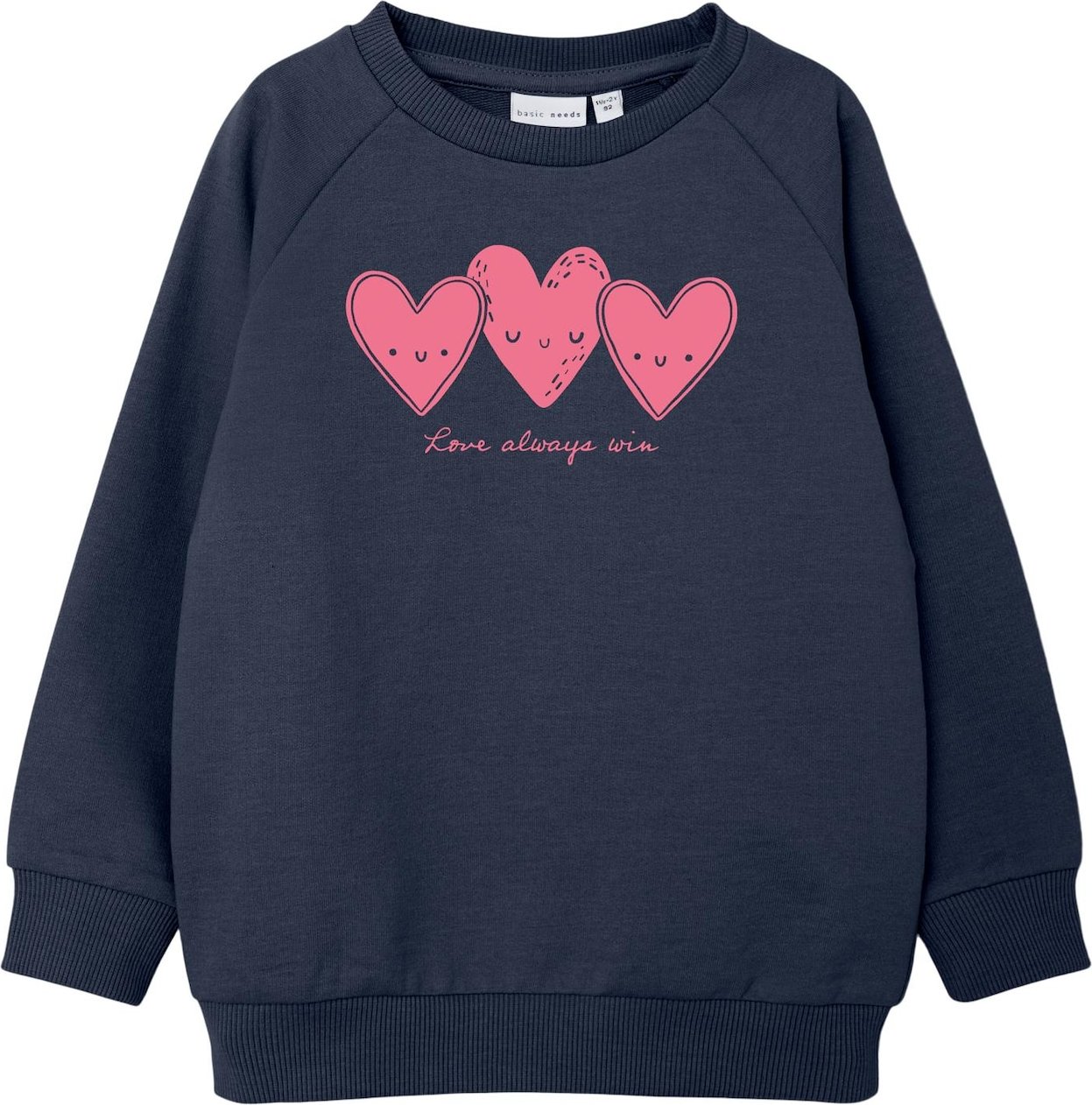 NAME IT Mikina 'Veda' námořnická modř / světle růžová