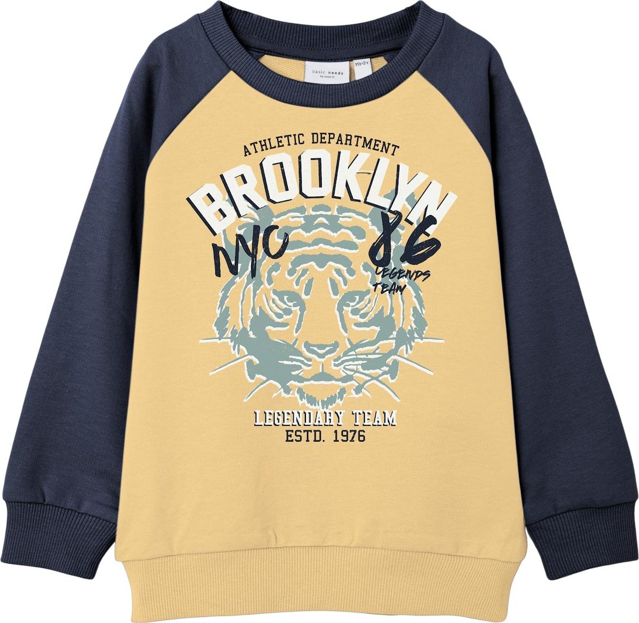 NAME IT Mikina 'Vildar' tmavě modrá / žlutá / pastelově zelená / bílá