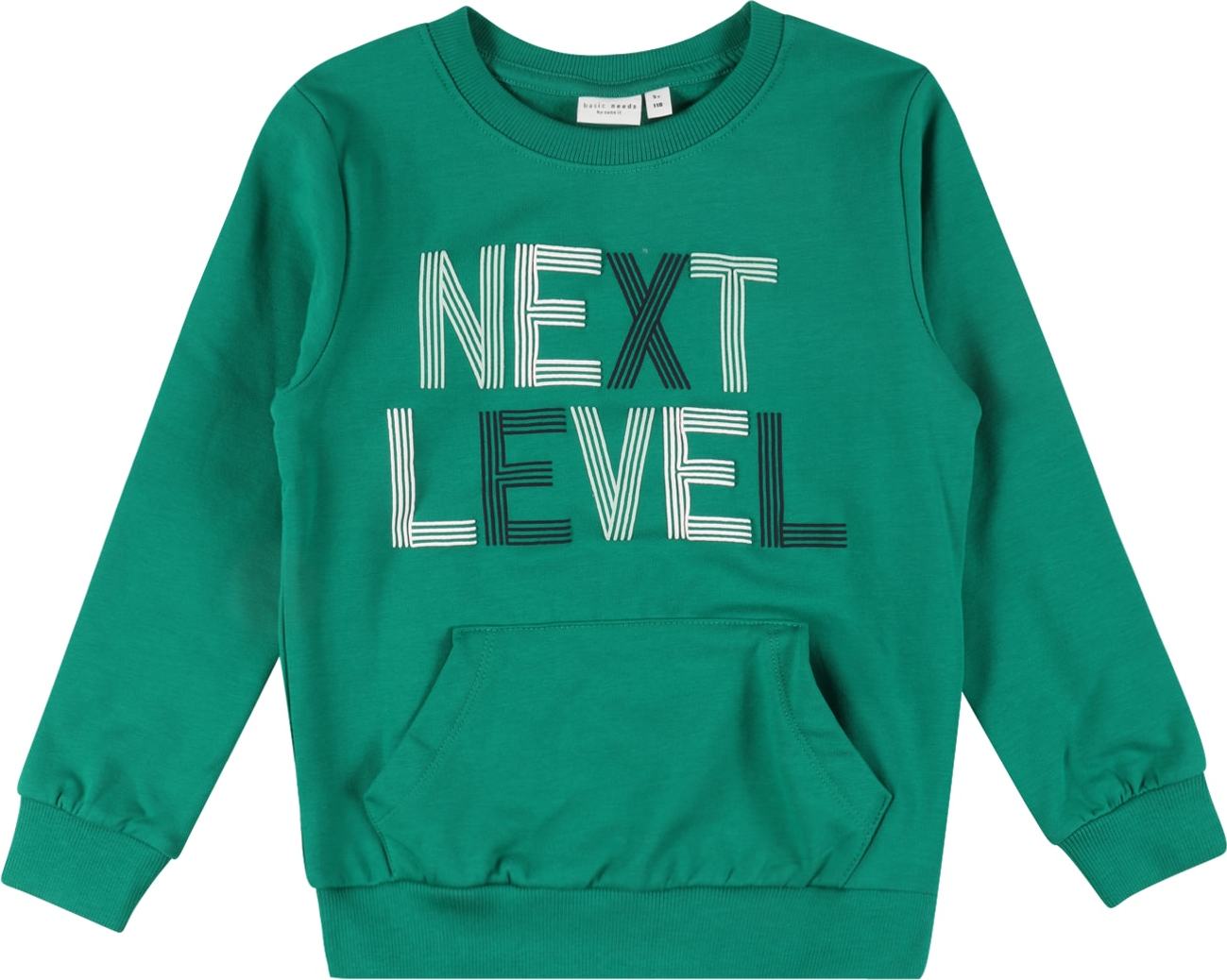NAME IT Mikina 'VUGO' smaragdová / tmavě zelená / bílá