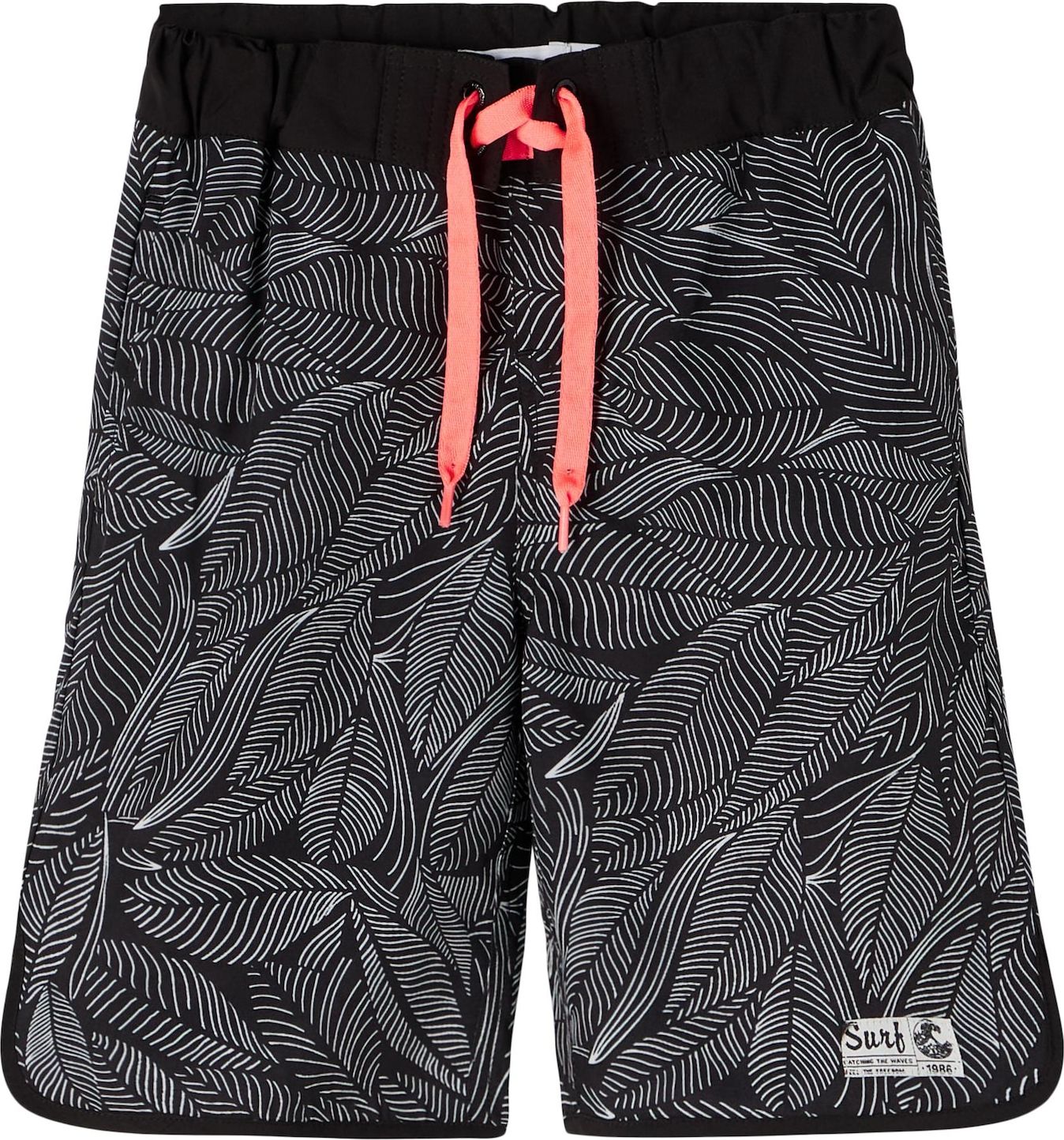 NAME IT Plavecké šortky korálová / černá / bílá