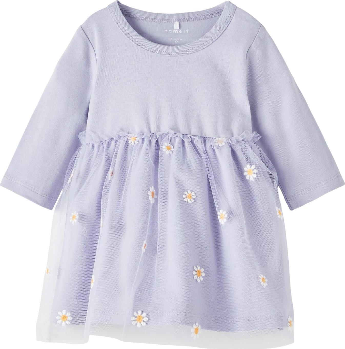 NAME IT Šaty 'Batha' žlutá / světle fialová / bílá