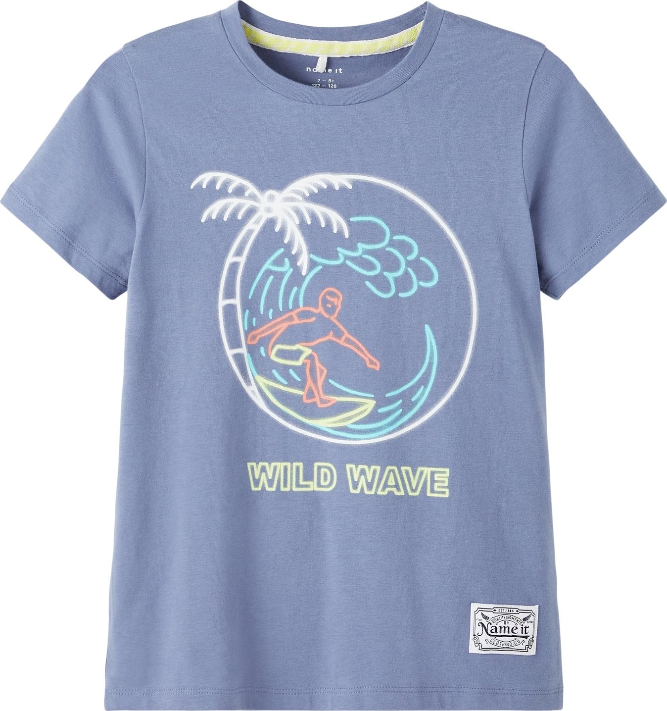 NAME IT Tričko 'Fharma' tyrkysová / kouřově modrá / svítivě oranžová / černá / bílá