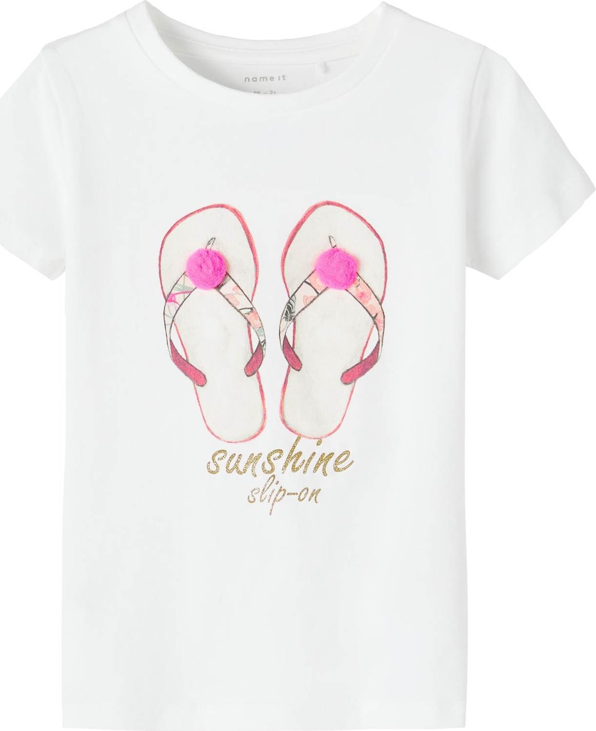 NAME IT Tričko 'Fransisca' zlatá / pitaya / světle růžová / bílá