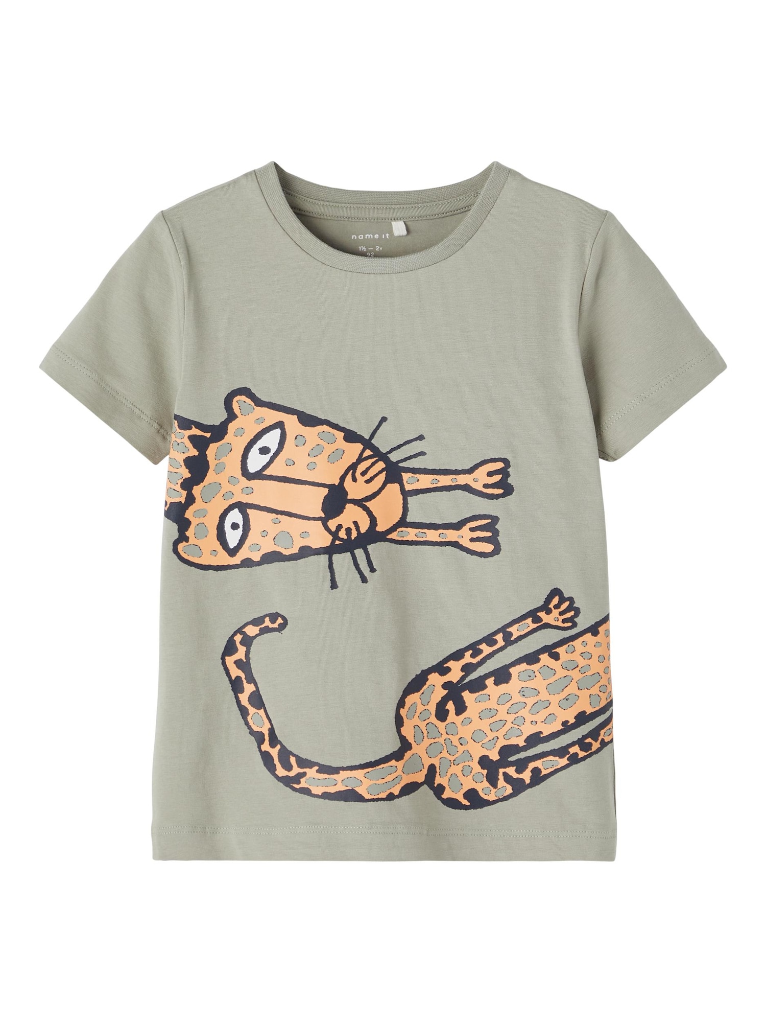 NAME IT Tričko 'JAKAN' kouřově šedá / oranžová / černá