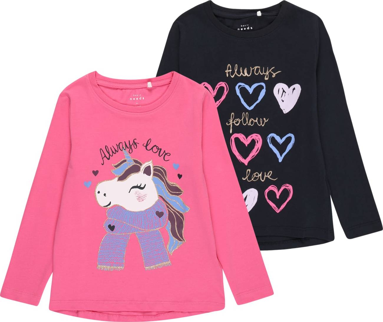 NAME IT Tričko námořnická modř / mix barev / pink