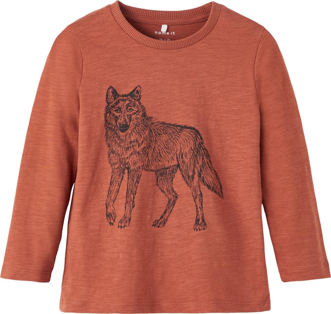 NAME IT Tričko 'Old' rezavě hnědá / černá