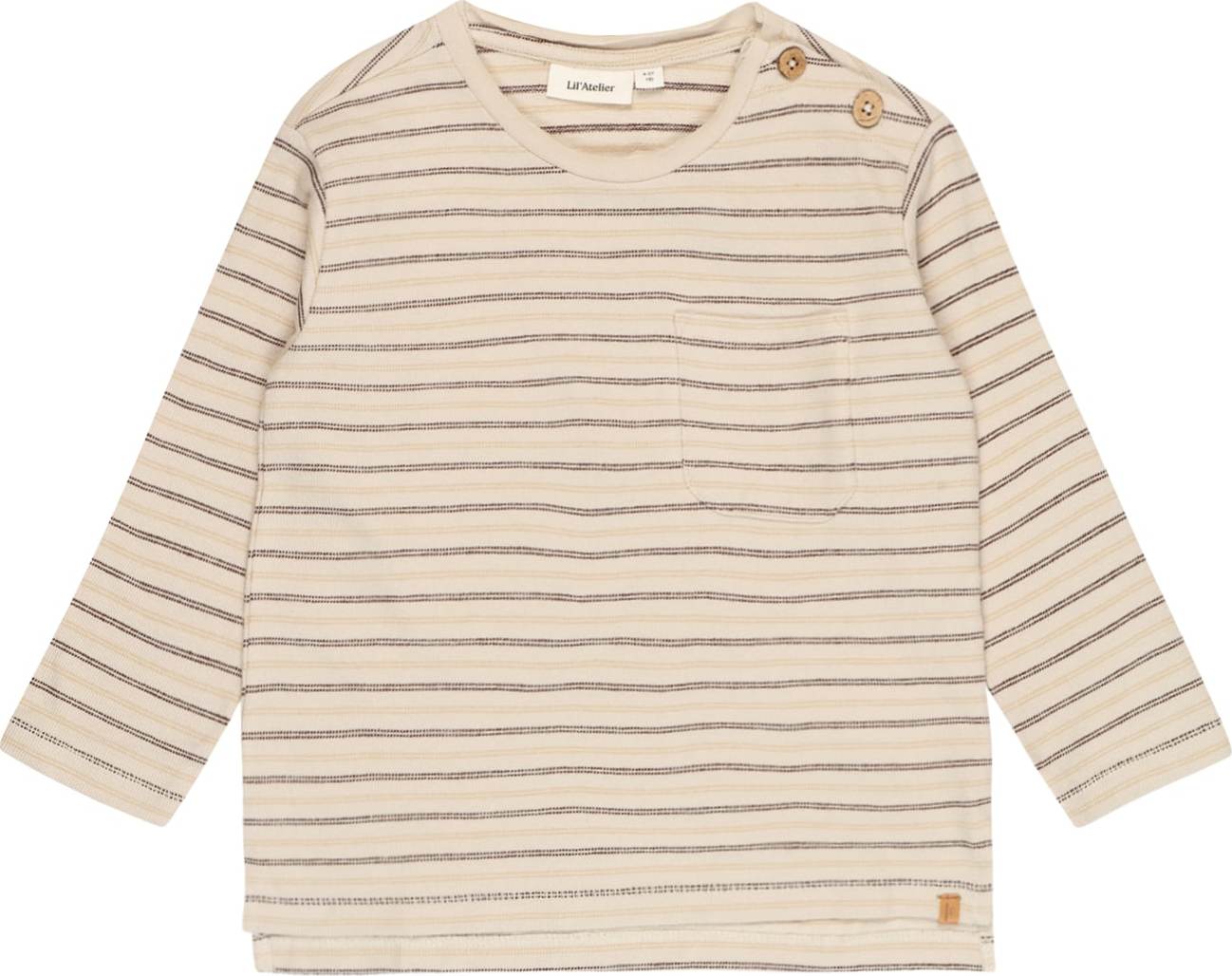 NAME IT Tričko 'RIMAN' krémová / tmavě béžová / tmavě hnědá