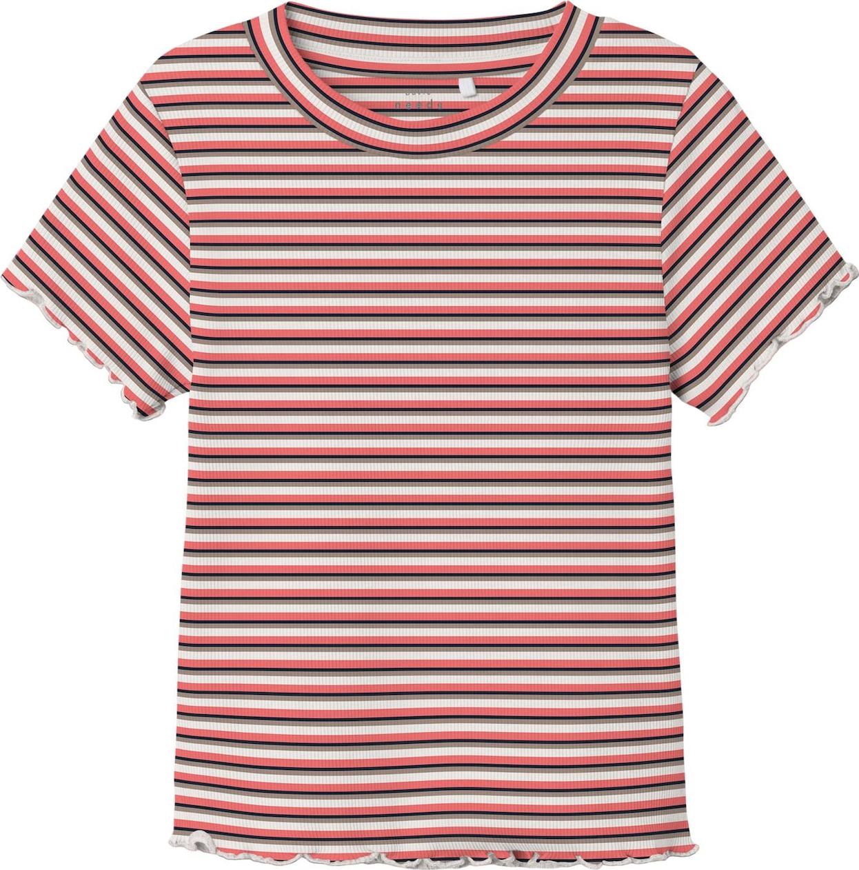 NAME IT Tričko 'Vemma' námořnická modř / šedá / pink / bílá