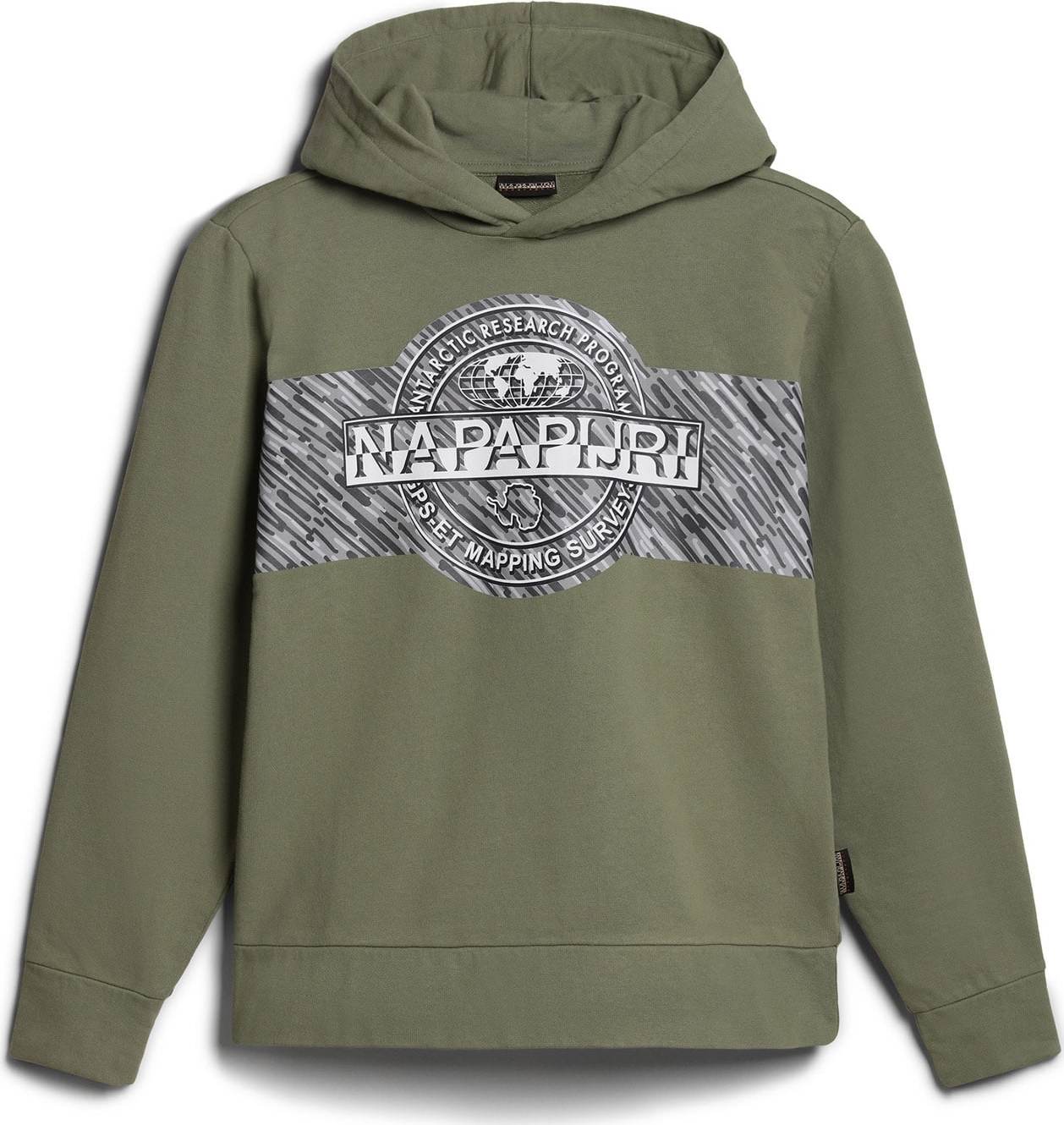 NAPAPIJRI Mikina 'PINZON' tmavě šedá / olivová / bílá