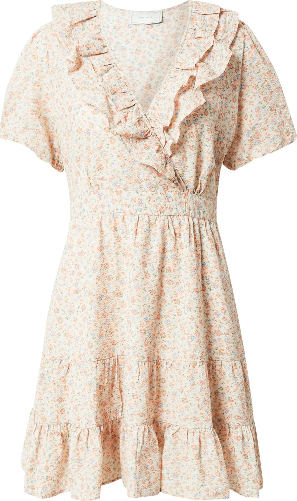 Neo Noir Letní šaty 'Erika' písková / modrá / oranžová