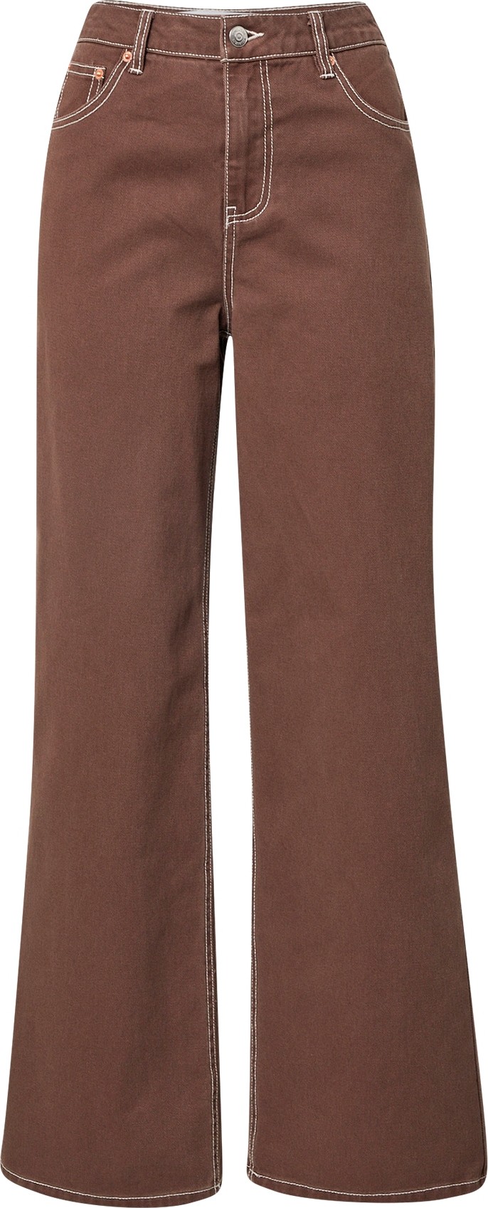 NEON & NYLON Kalhoty 'LOLA' tmavě hnědá / bílá