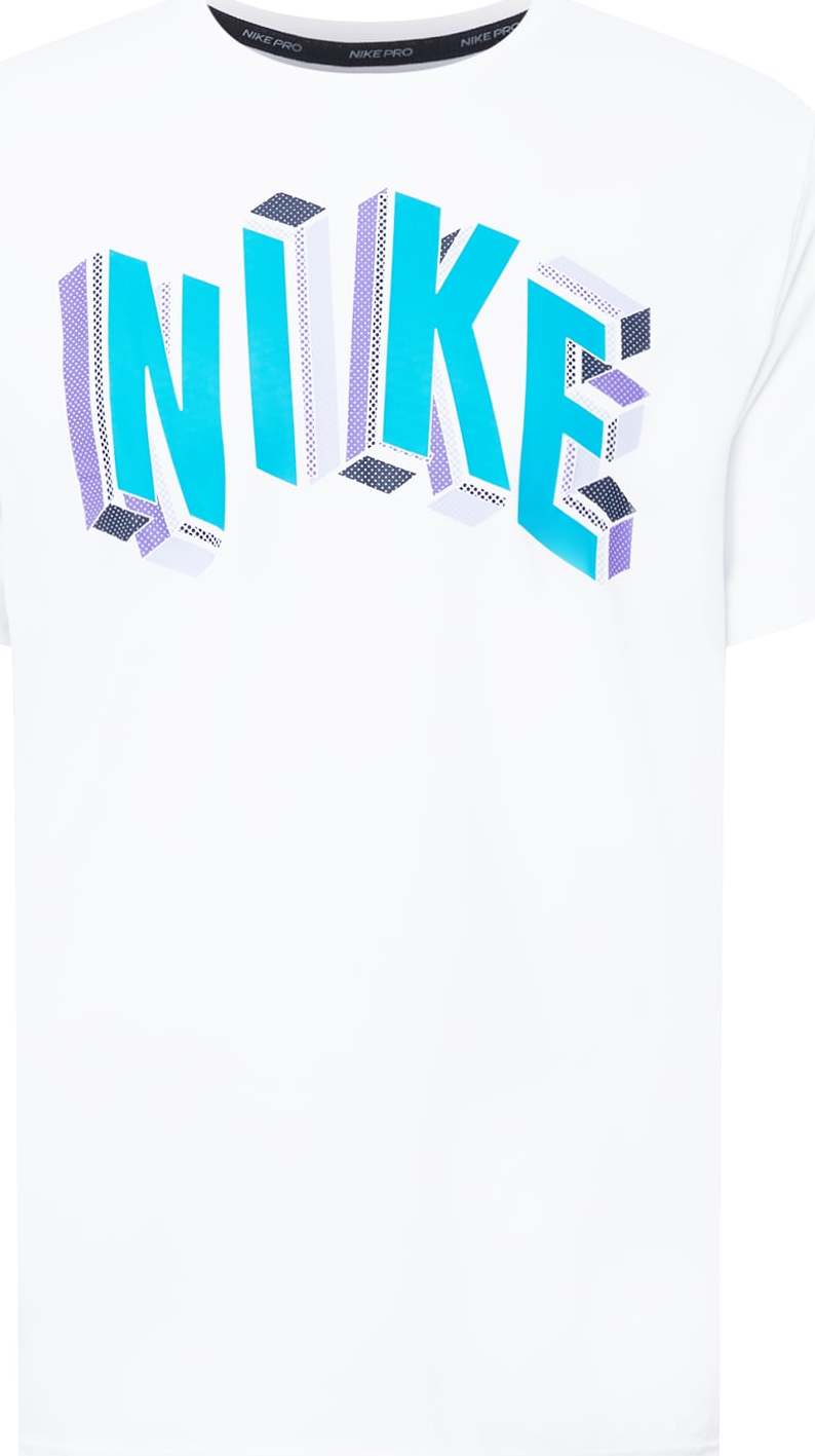 NIKE Funkční tričko aqua modrá / tmavě modrá / světle fialová / bílá