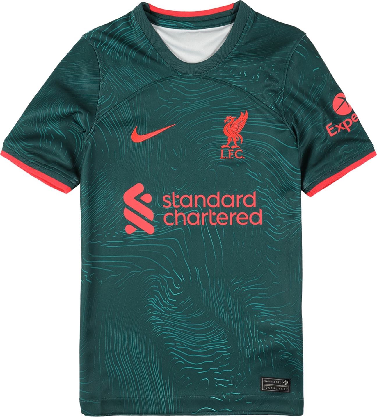 NIKE Funkční tričko 'FC Liverpool 3rd Stadium 2022/2023' petrolejová / nefritová / svítivě oranžová