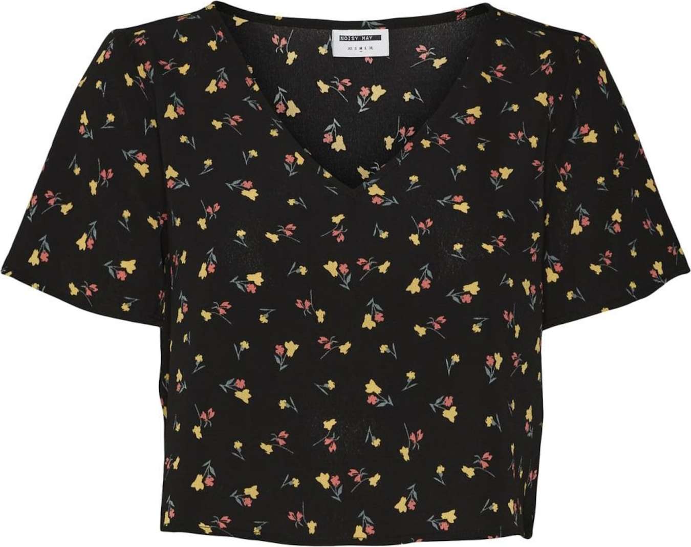 Noisy may Tričko 'CLARA' žlutá / zelená / pastelově červená / černá