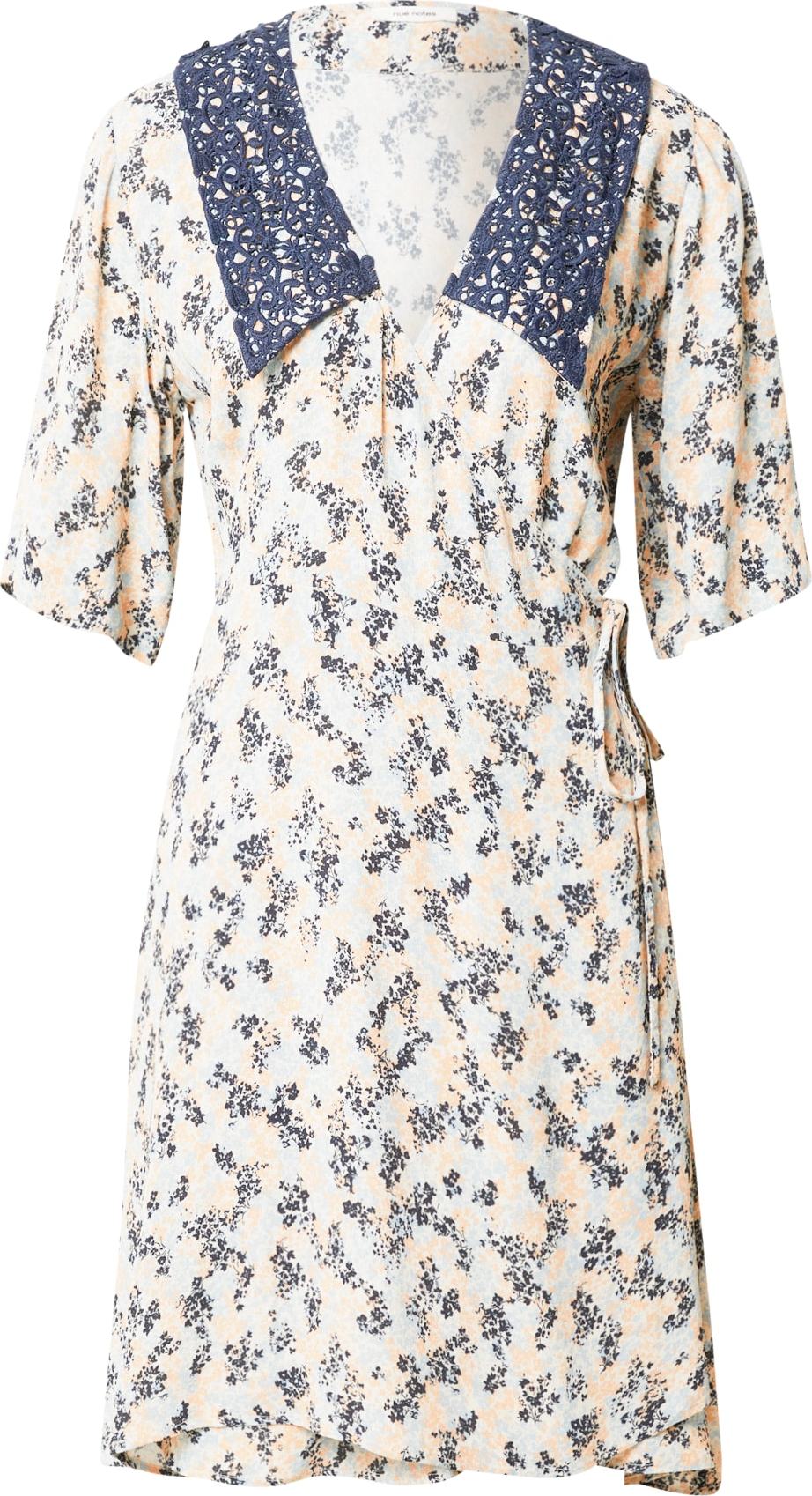 NUÉ NOTES Šaty 'Blake' námořnická modř / světlemodrá / oranžová / černá