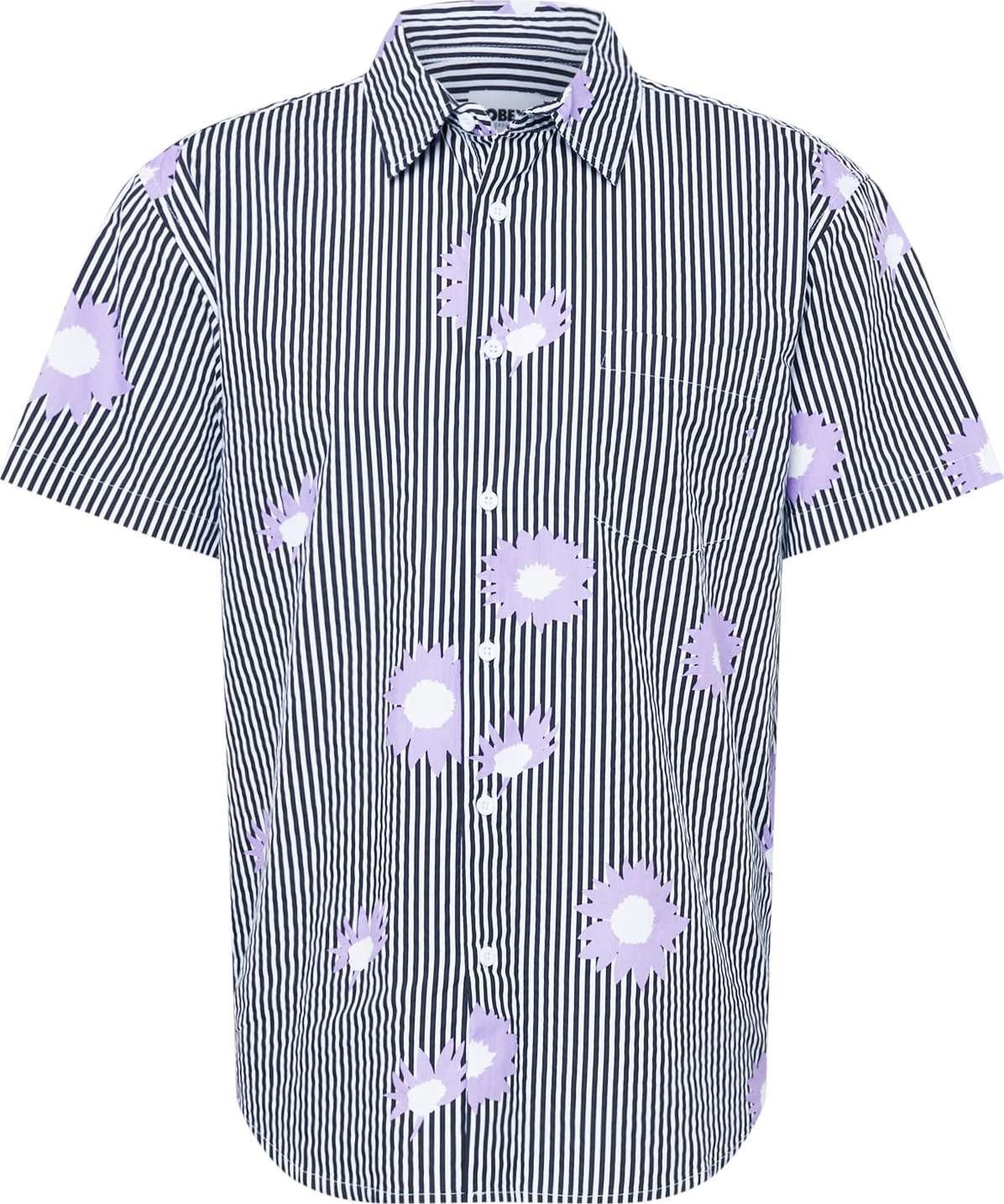 Obey Košile fialová / černá / bílá