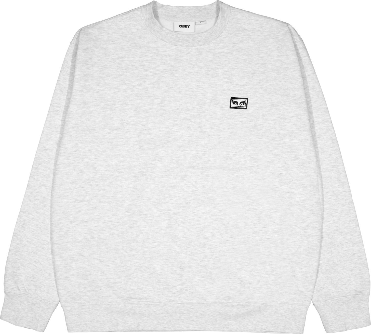 Obey Mikina světle šedá / černá