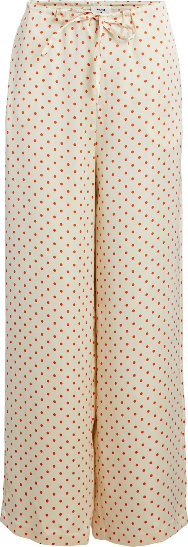OBJECT Kalhoty krémová / tmavě oranžová