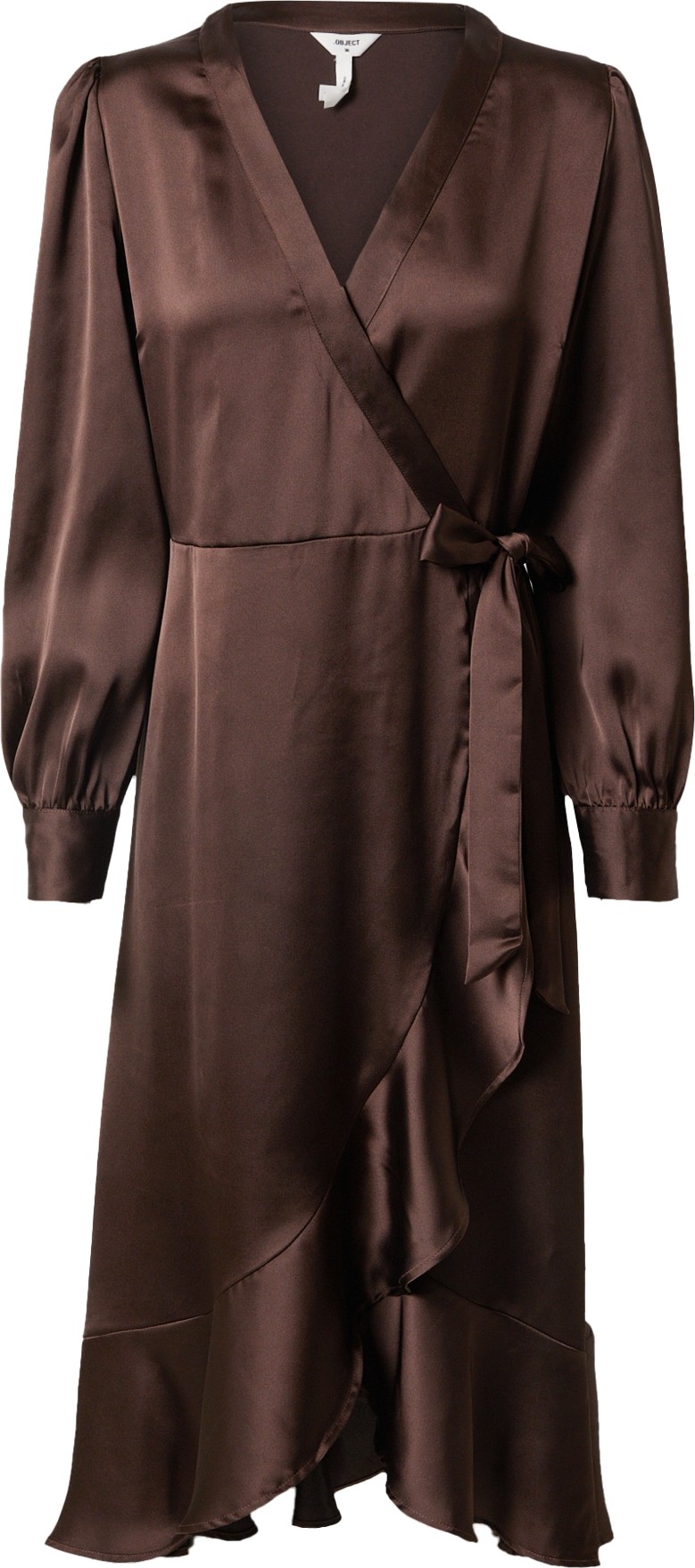 OBJECT Šaty 'Sateen' čokoládová