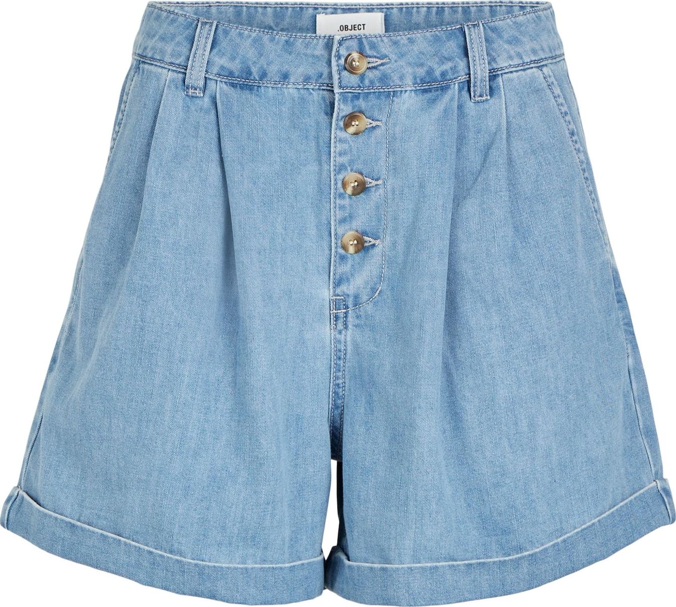 OBJECT Džíny se sklady v pase 'OCEAN' světlemodrá