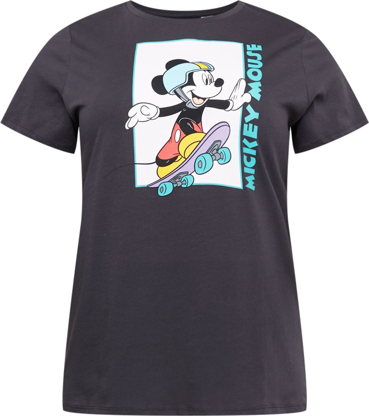 ONLY Carmakoma Tričko 'Mickey' tyrkysová / žlutá / antracitová / bílá