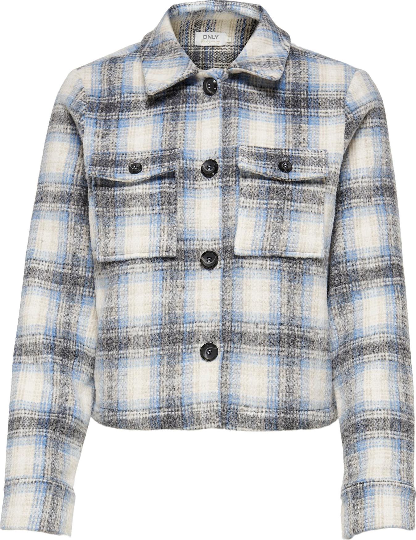 ONLY Přechodná bunda 'Lou' béžová / modrá / šedá / bílá