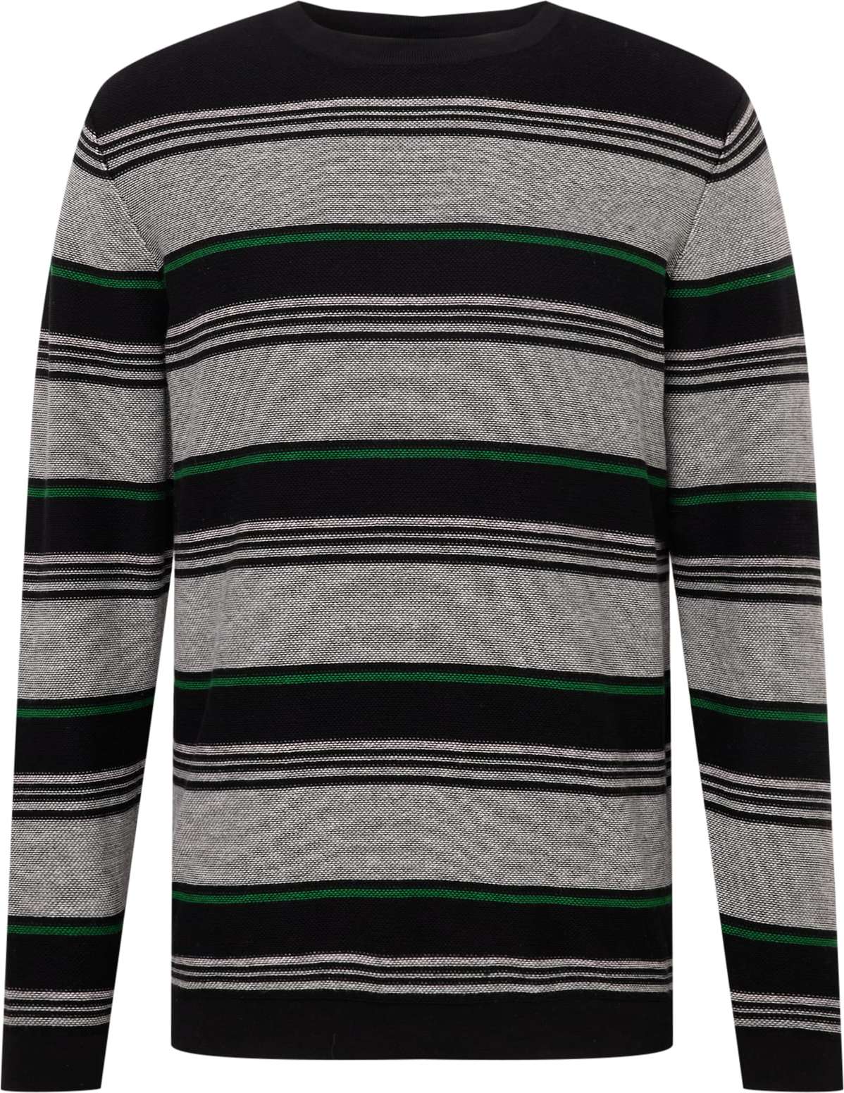 Only & Sons Svetr 'Pyton' šedý melír / trávově zelená / černá