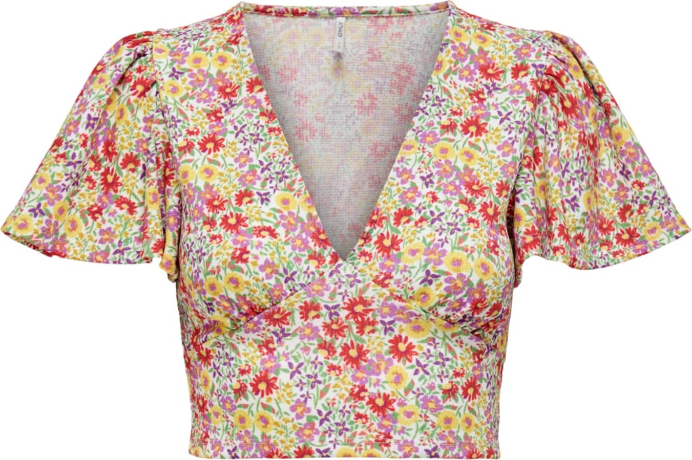 ONLY Tričko 'HILLARY' zelená / lenvandulová / červená / bílá