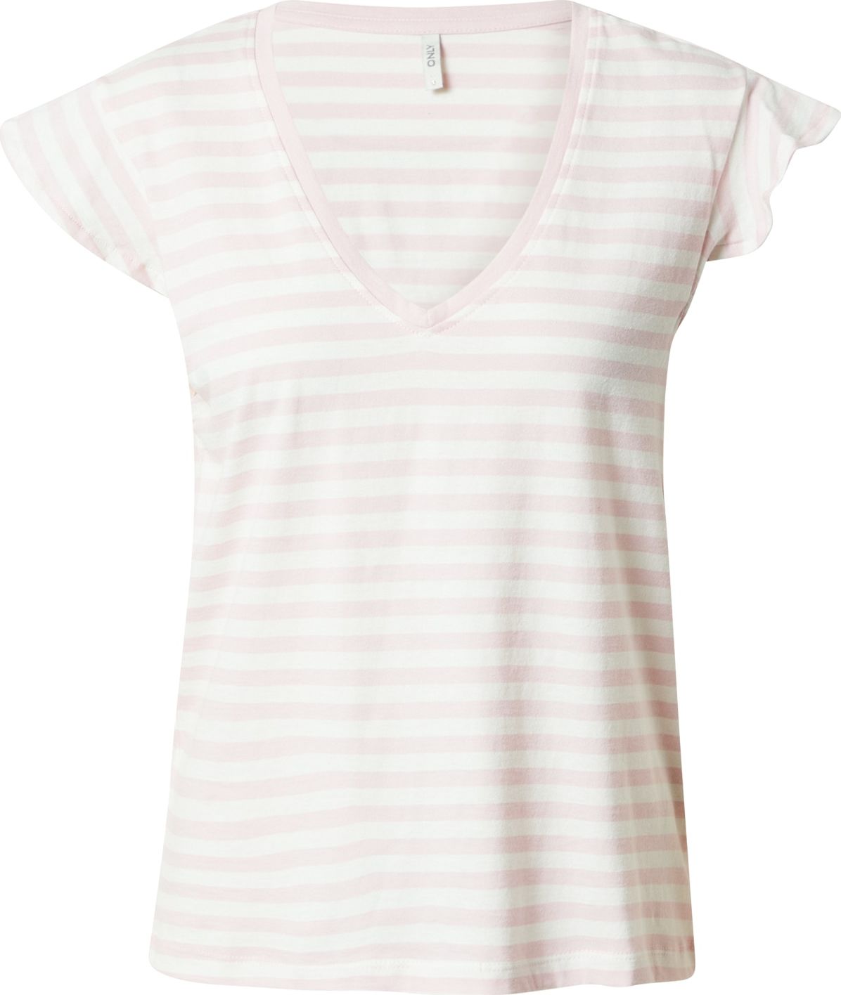 ONLY Tričko 'MAY' pastelově růžová / bílá