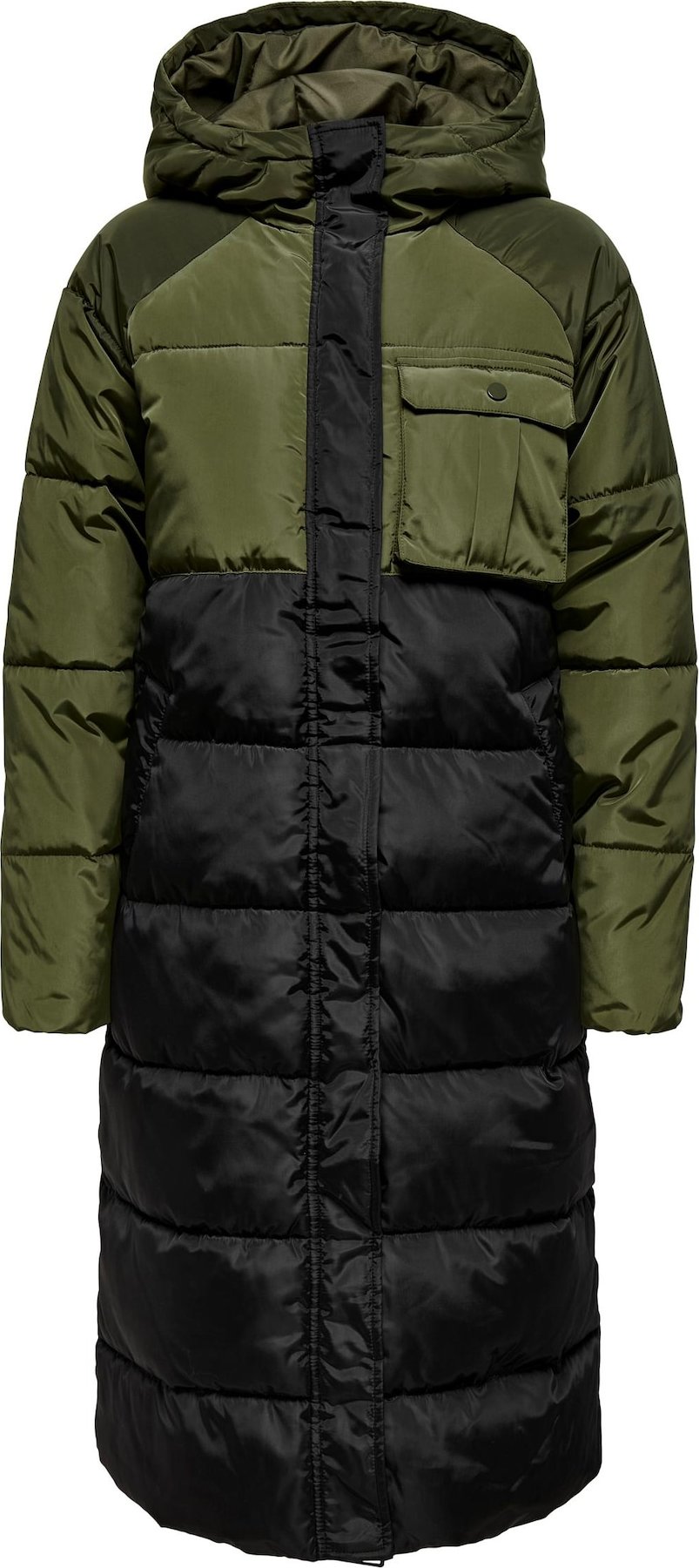 ONLY Zimní kabát 'Becca' olivová / černá