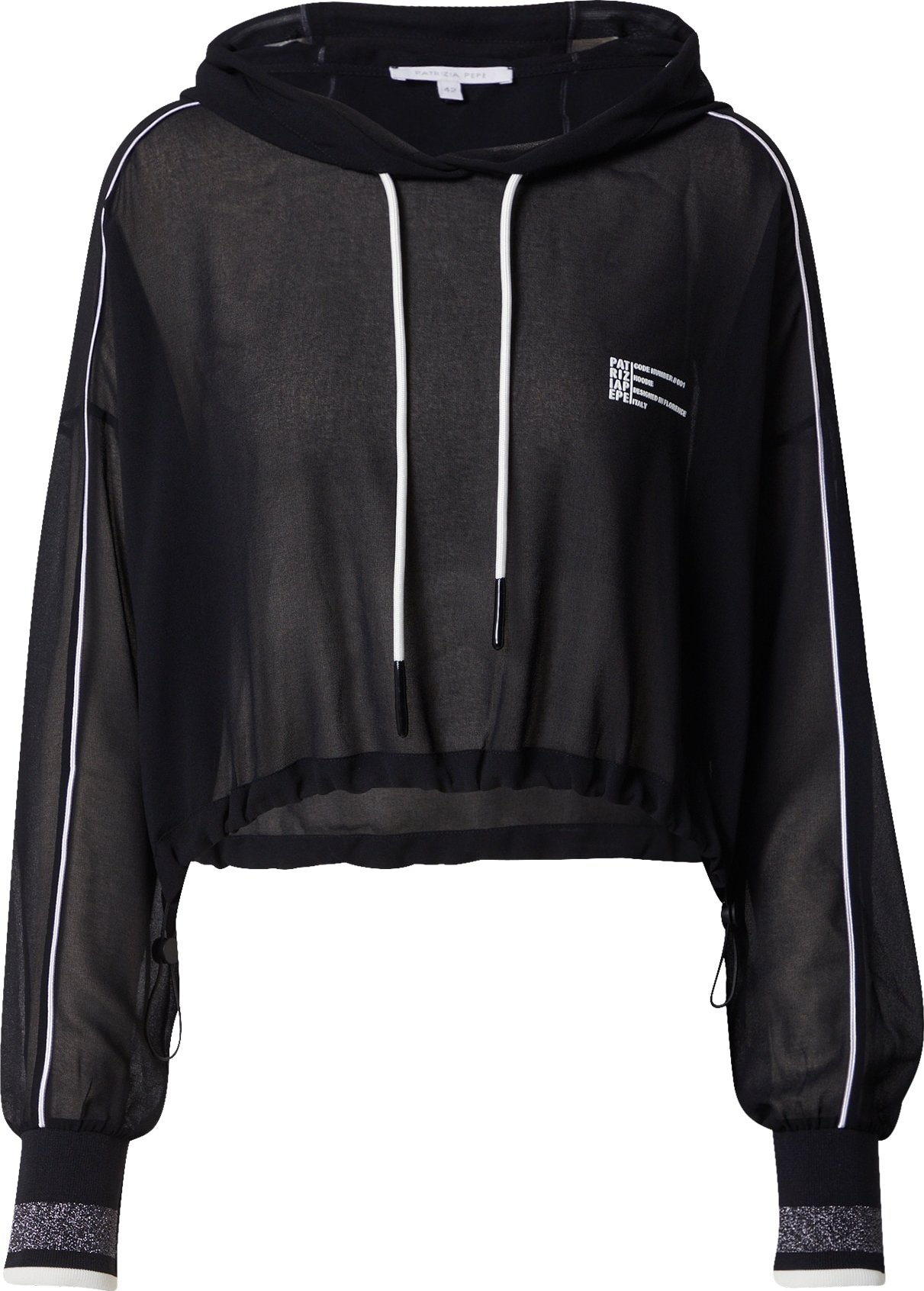 PATRIZIA PEPE Mikina černá / bílá