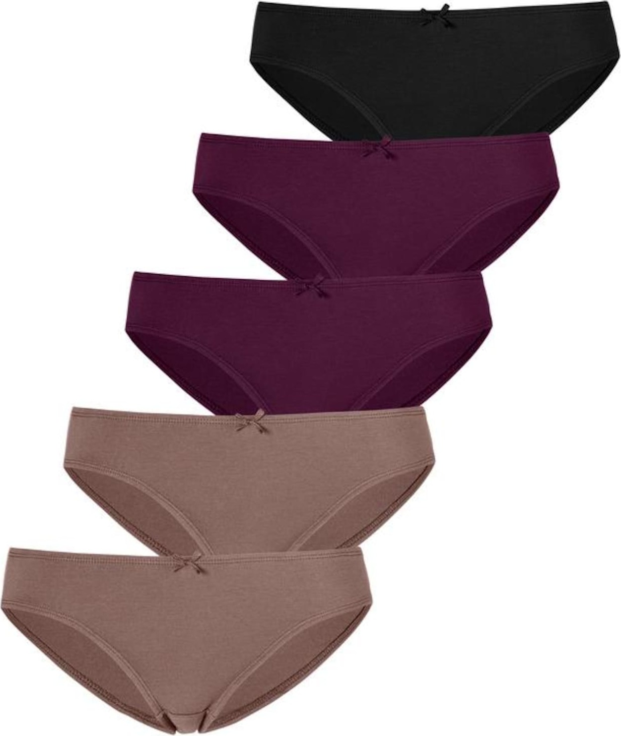 PETITE FLEUR Kalhotky hnědá / burgundská červeň / černá