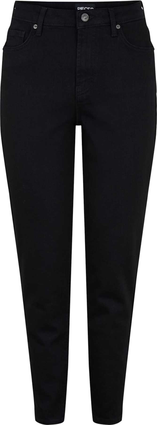 PIECES Džíny 'Leah' černá džínovina