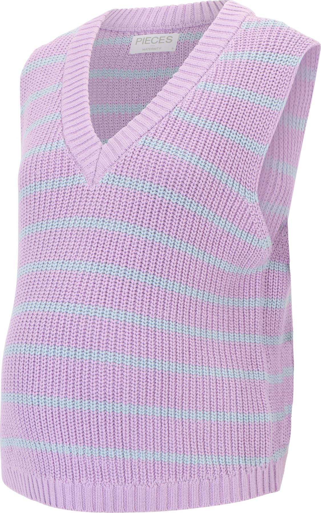 Pieces Maternity Svetr tyrkysová / světle fialová