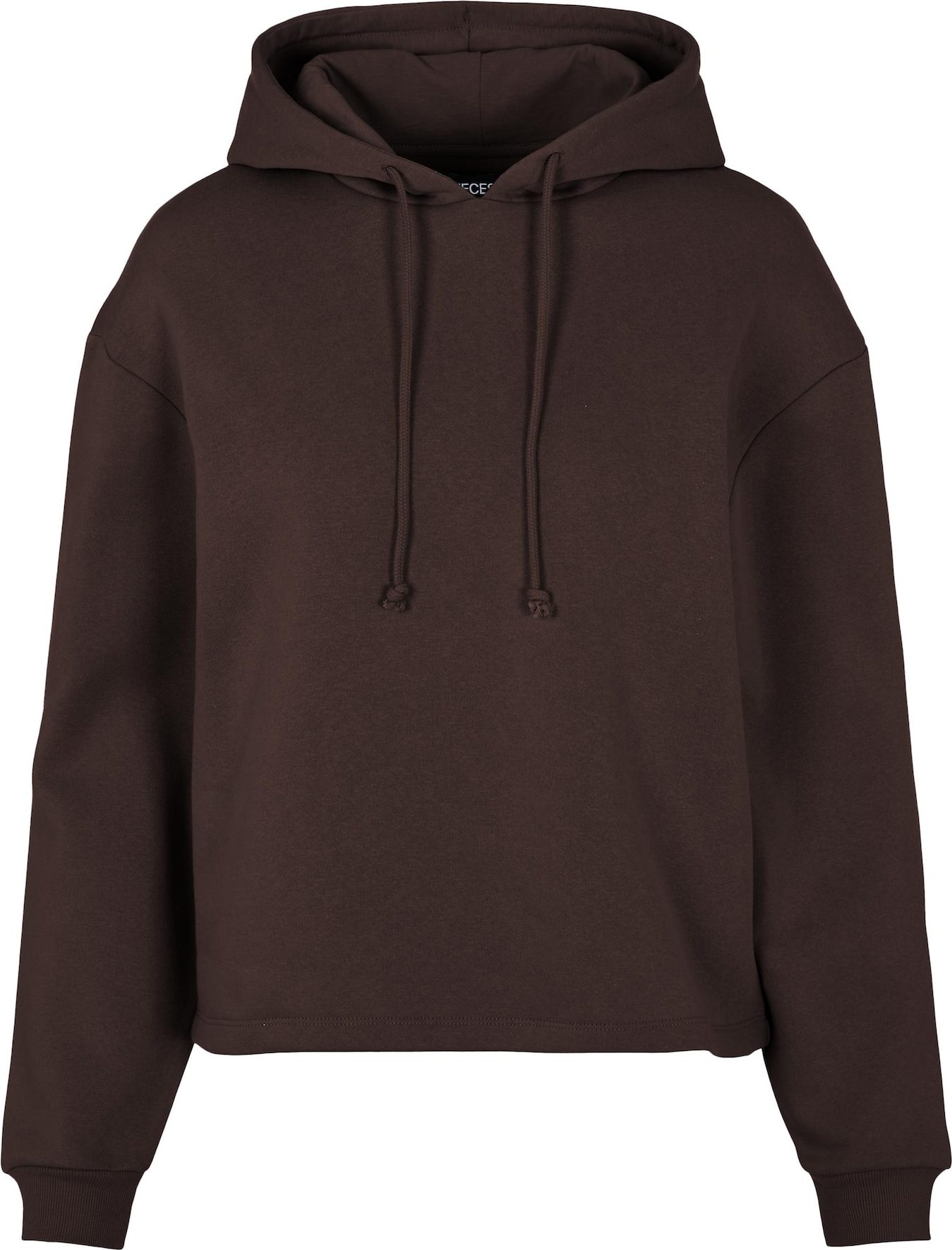 PIECES Mikina tmavě hnědá