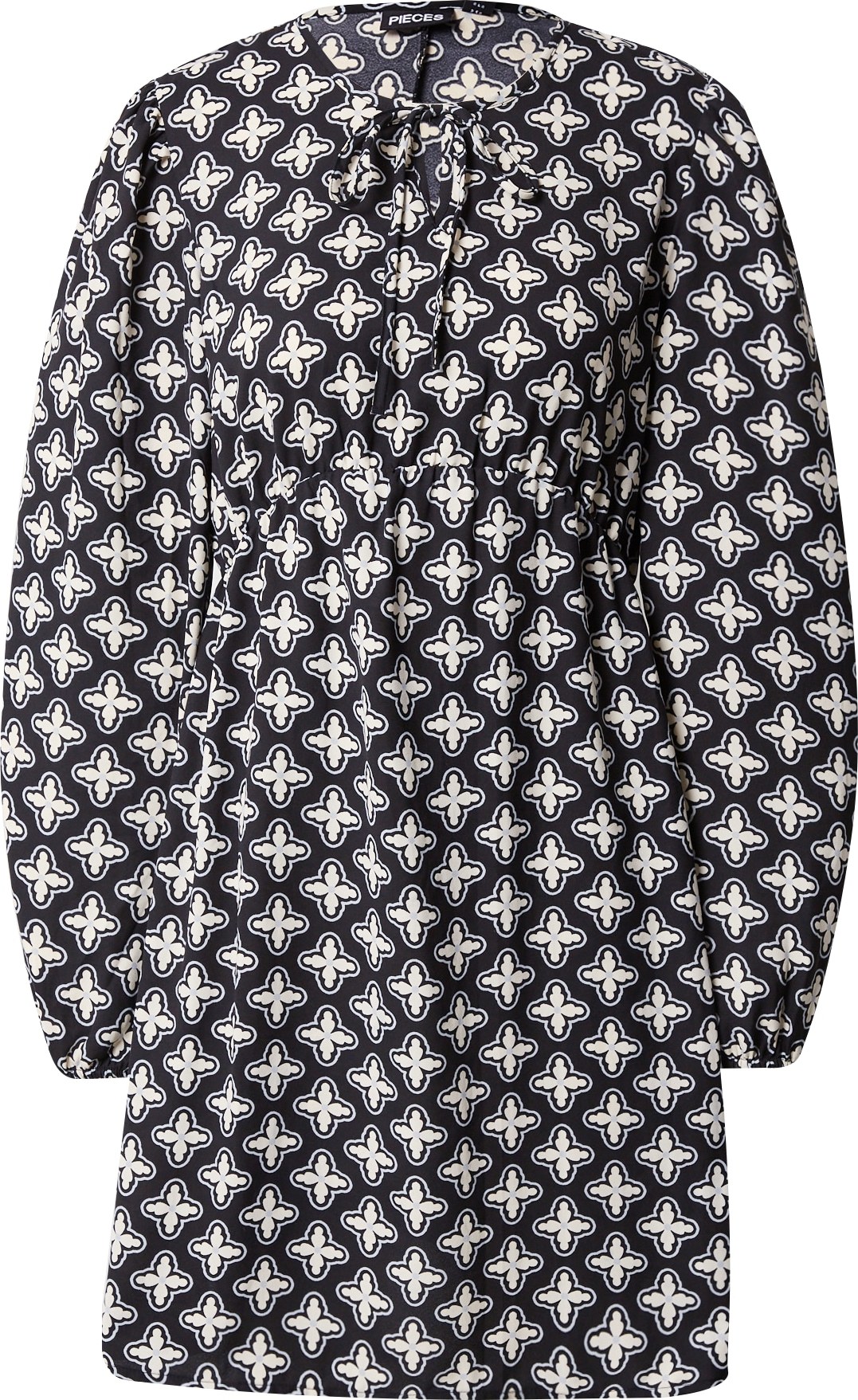 PIECES Šaty 'SALLY' černá / bílá