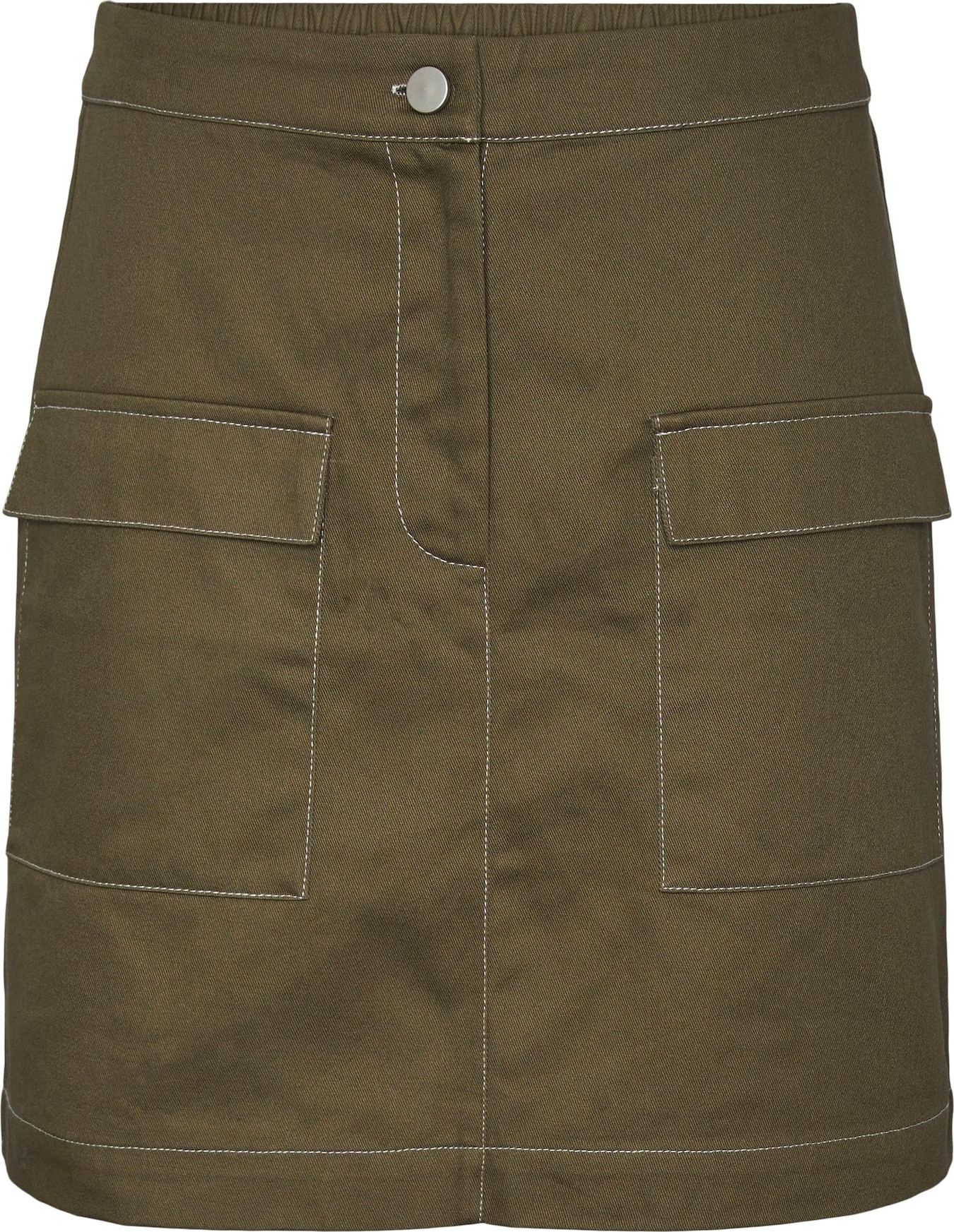 PIECES Sukně 'OFELIA' olivová