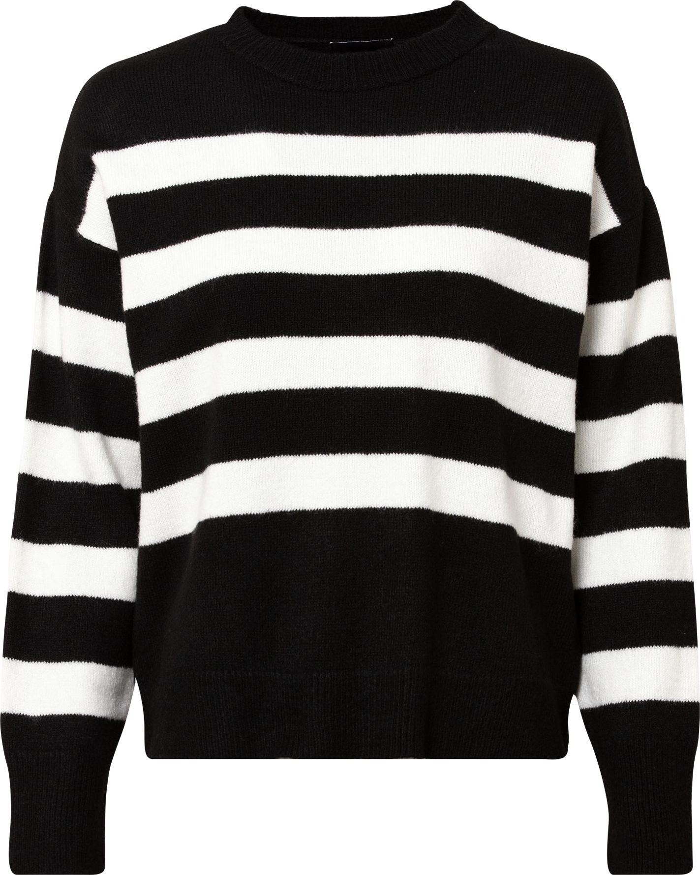 PIECES Svetr 'KISSER' černá / bílá