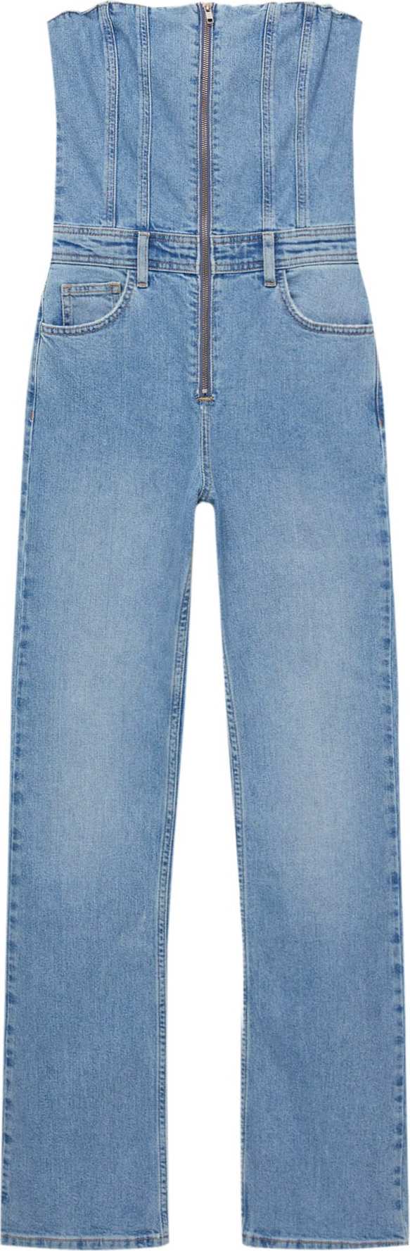 Pull&Bear Overal modrá džínovina