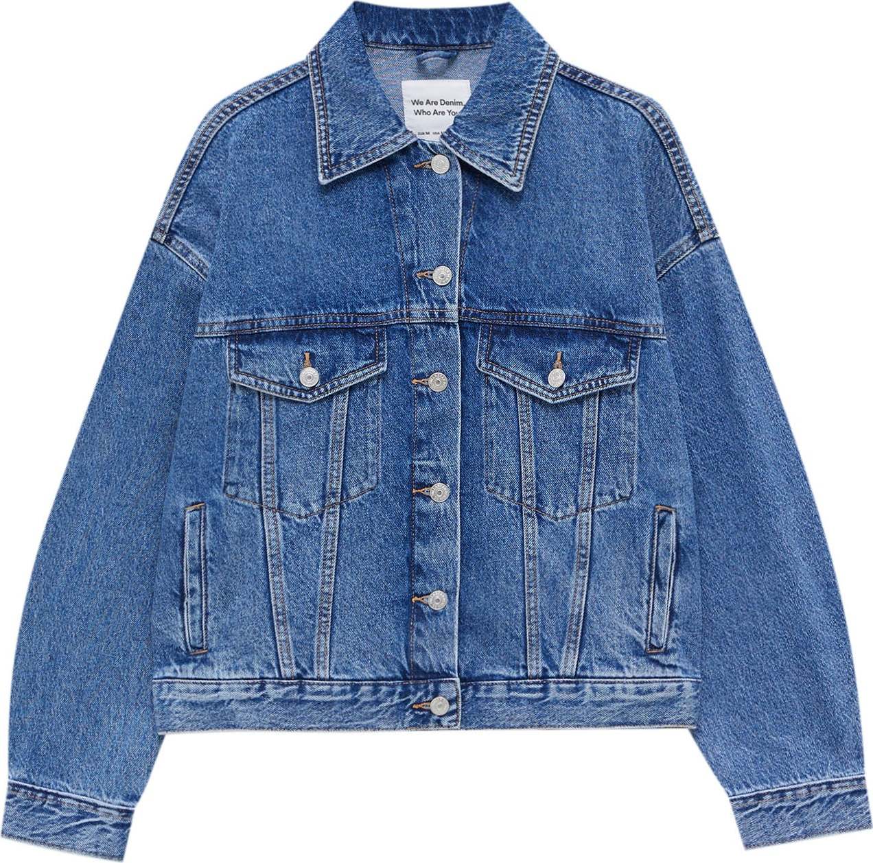 Pull&Bear Přechodná bunda modrá džínovina